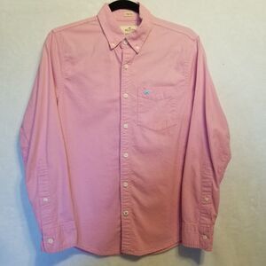 Hollister Mens XS Shirt Pink Flannel Button Down Epic Flex Preppy Classic Basic